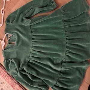 Mini Boden 18M Green Long Sleeve Dress